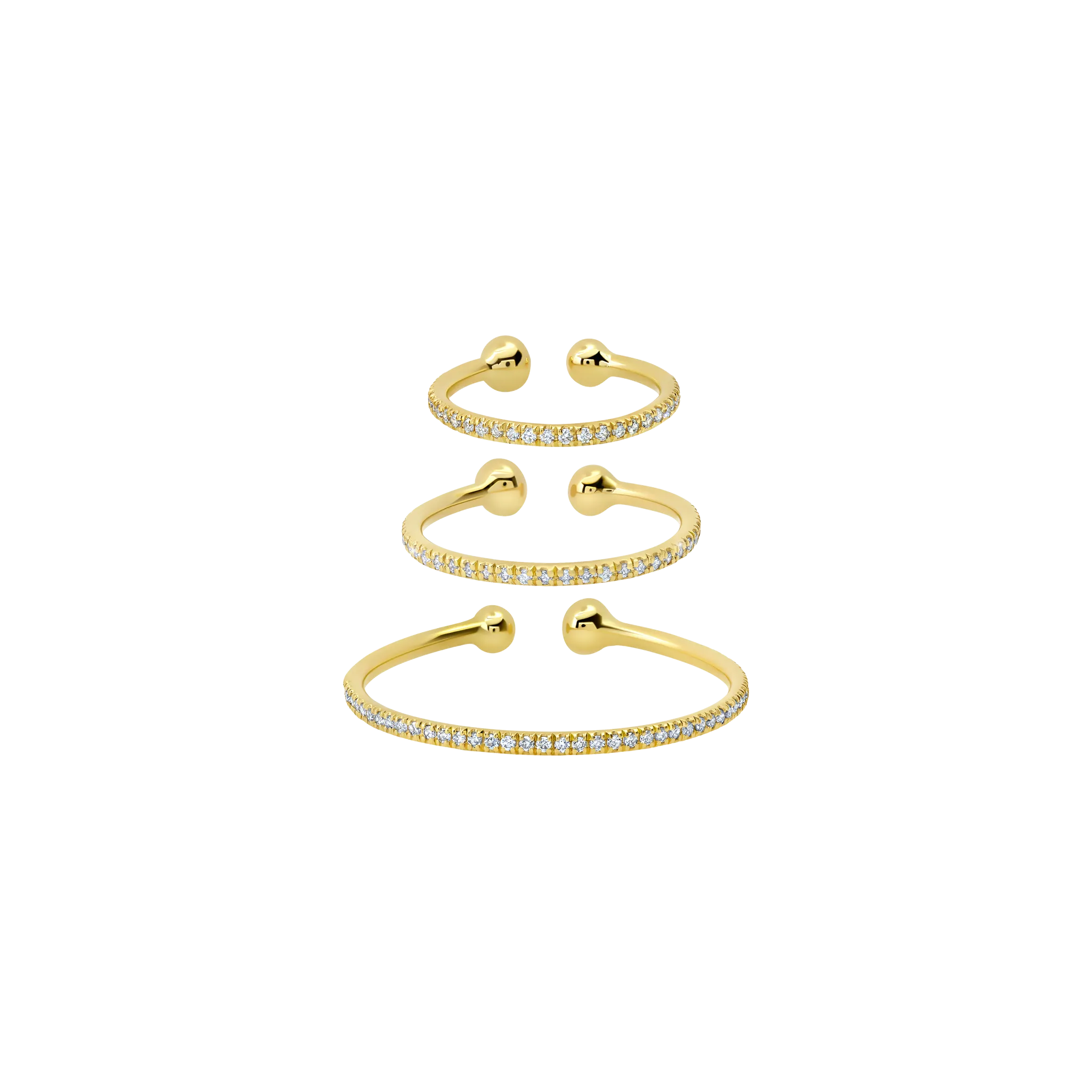 Disc Ear Cuff with White Pavé Diamonds