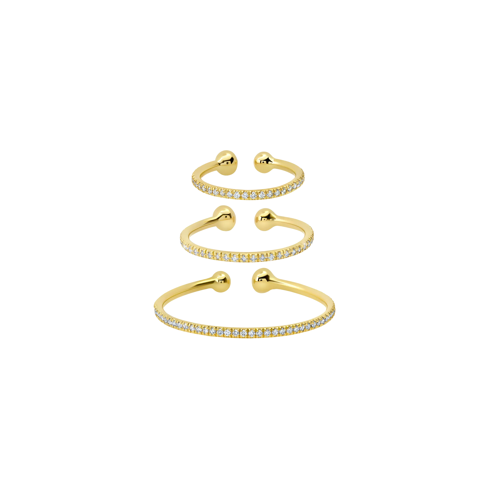 Disc Ear Cuff with White Pavé Diamonds