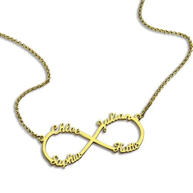 DIY 4 Names Personalized Necklace 925 Sterling Silver Letter Necklaces & Pendants Unique Birthday Gift
