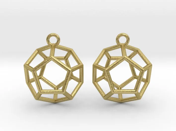 Dodecahedron Earrings (Metal)