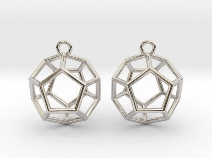 Dodecahedron Earrings (Metal)