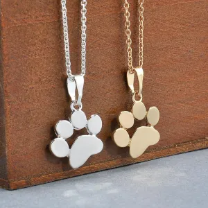 Dog Footprint Paw Pendant Necklace