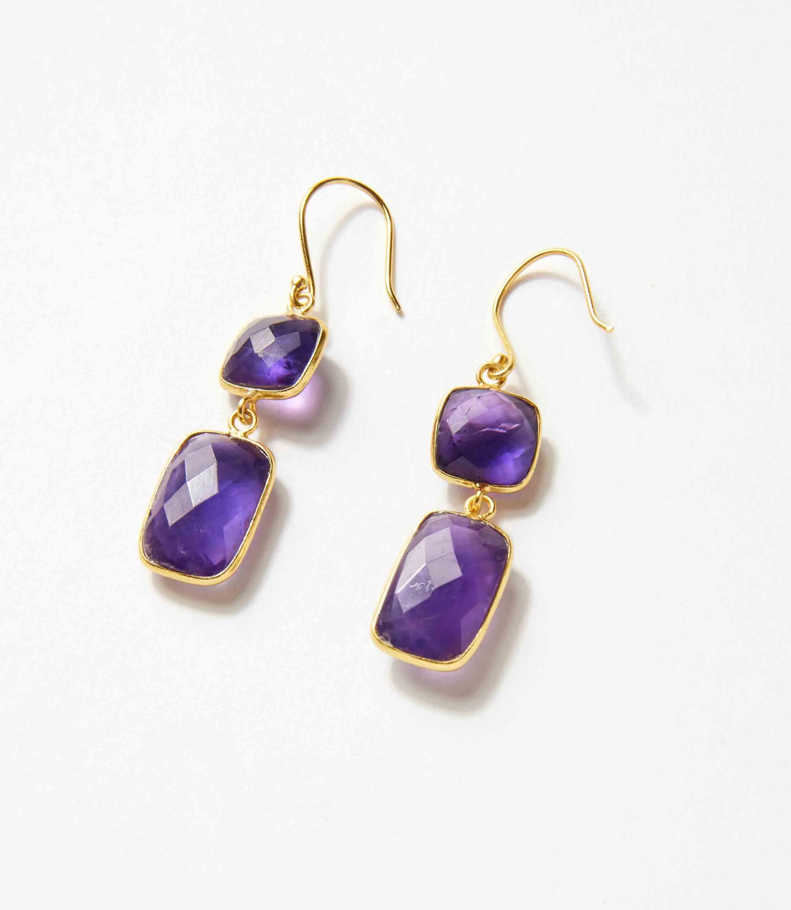 Double Drop Gemstone Earrings