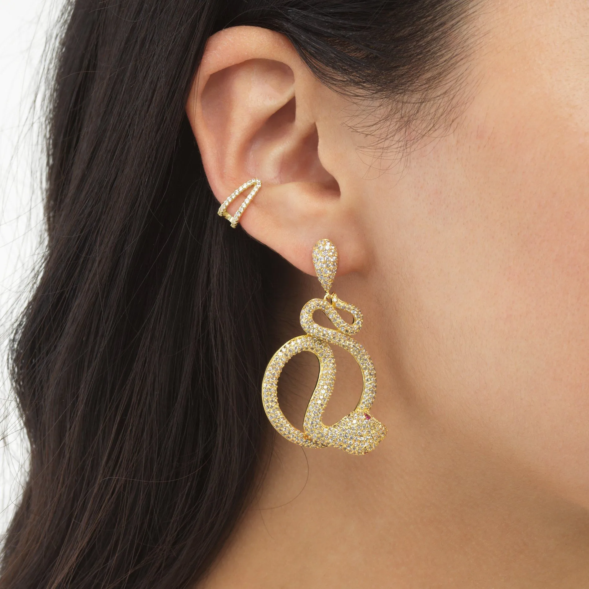 Double Pavé Hinge Ear Cuff