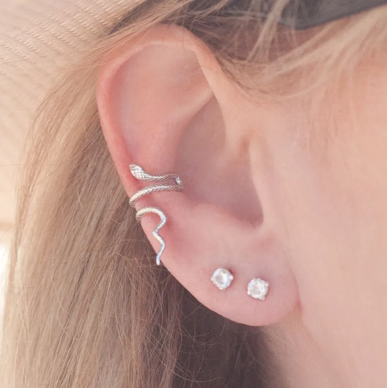Ear Cuff Snake in Sterling Silver (no piercing needed)