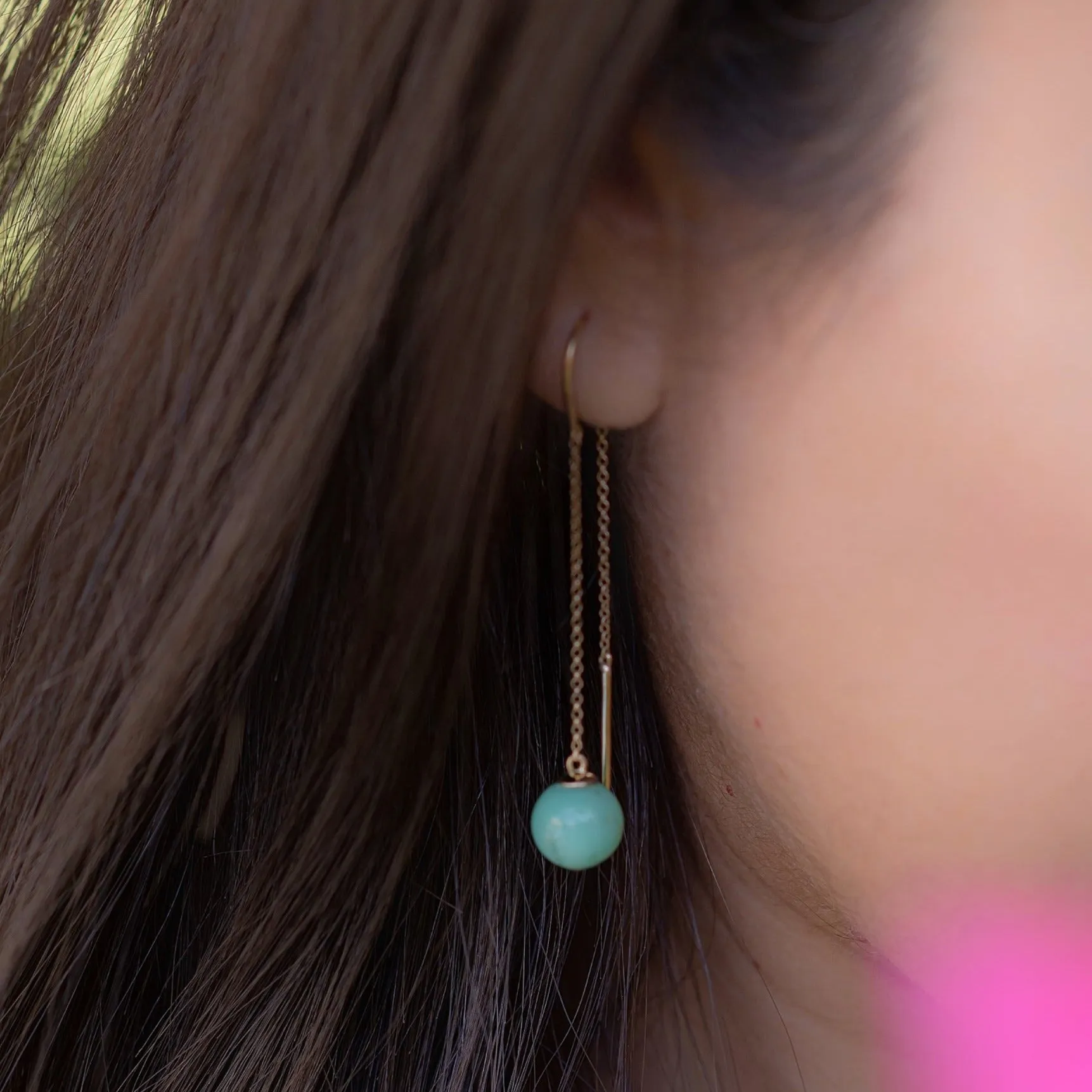 Earring • 14K Gold• Chrysoprase• 14K Gold