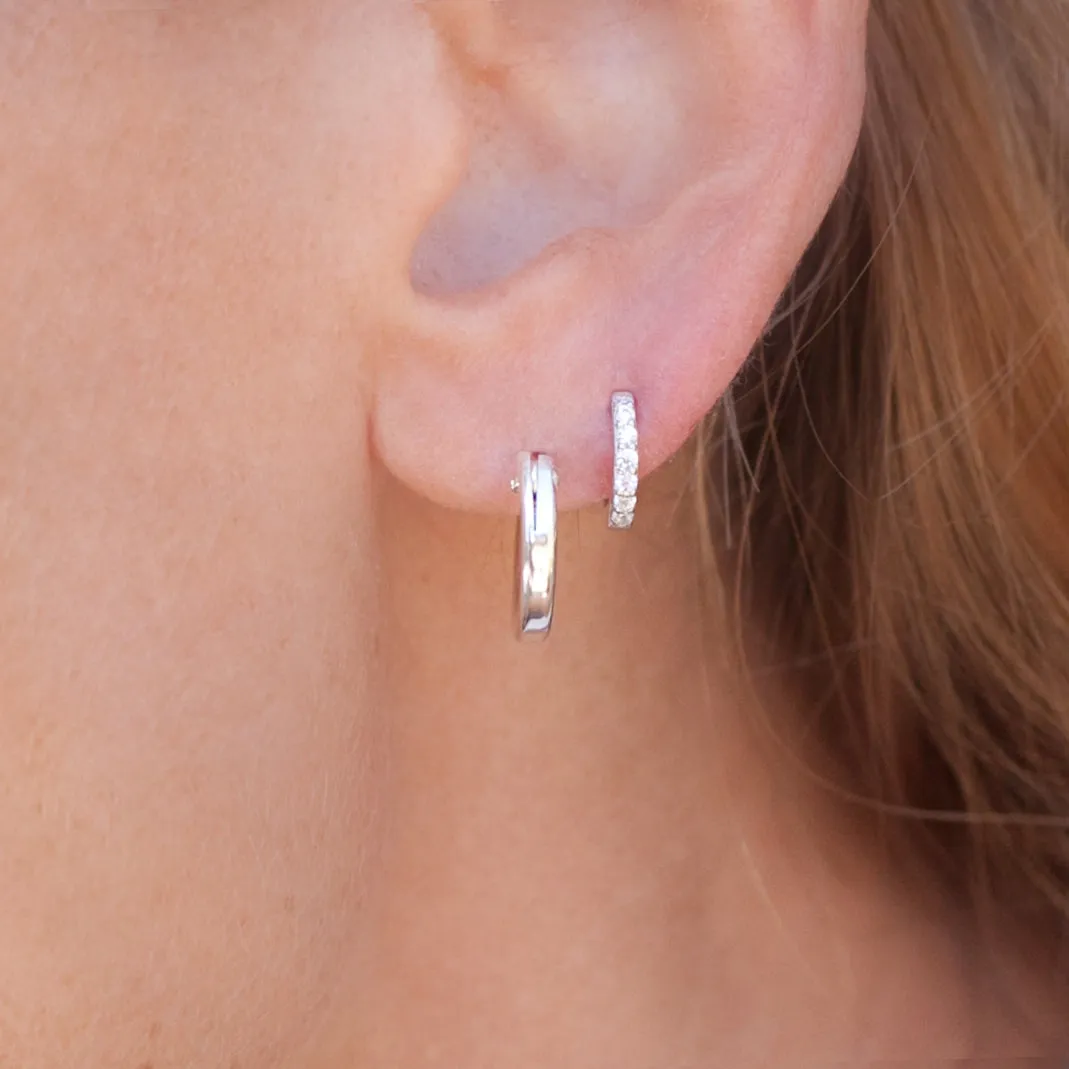 Earring Hoop Sterling Silver Plain