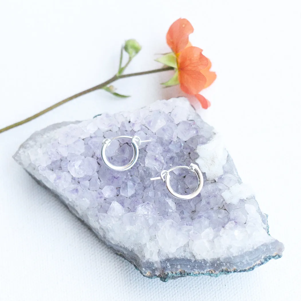 Earring Hoop Sterling Silver Plain