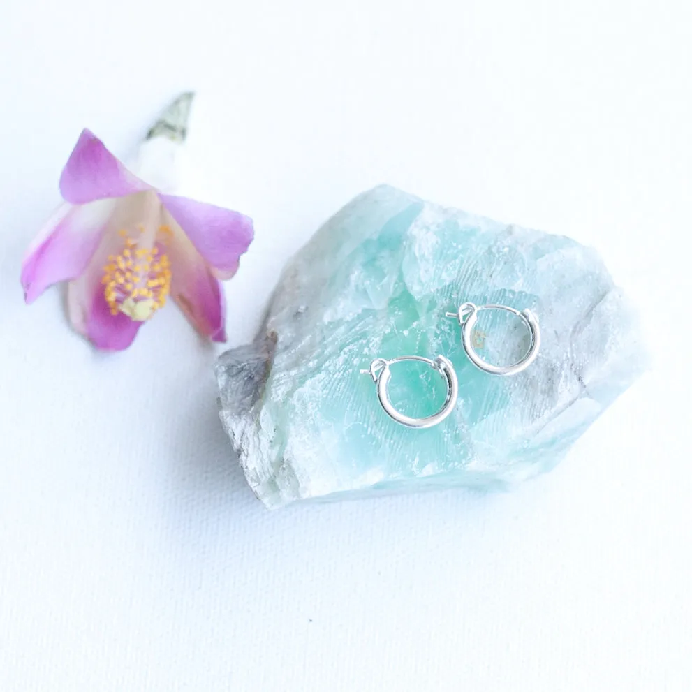 Earring Hoop Sterling Silver Plain