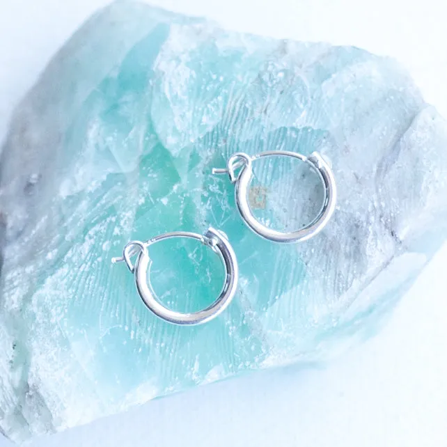 Earring Hoop Sterling Silver Plain