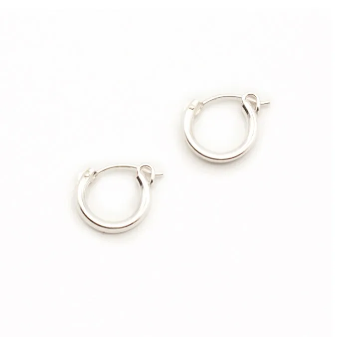 Earring Hoop Sterling Silver Plain