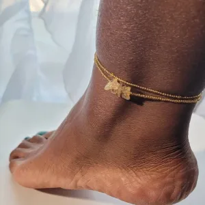 Elastic Citrine Anklet Set