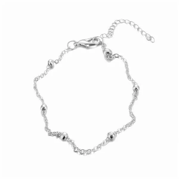 Elegant Modern Women Anklets Simple Heart Barefoot Crochet Sandals Foot Jewelry Brecelets With Two Layer Bracelet Anklets