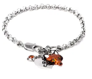 Engraved Fox Bracelet with Personalized Initial