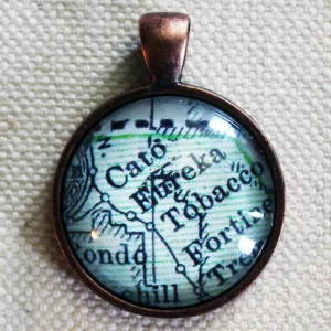 Eureka Montana Vintage Map Pendant