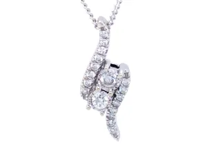 Ever Us Two-Stone Diamond Pendant in 14k White Gold