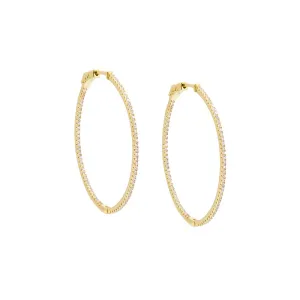 Fancy Thin CZ Open Hoop Earring