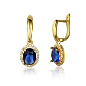 Fashion Party Jewelry Drop Earrings for Women with Blue Cubic Zirconia, Best Gift for Her