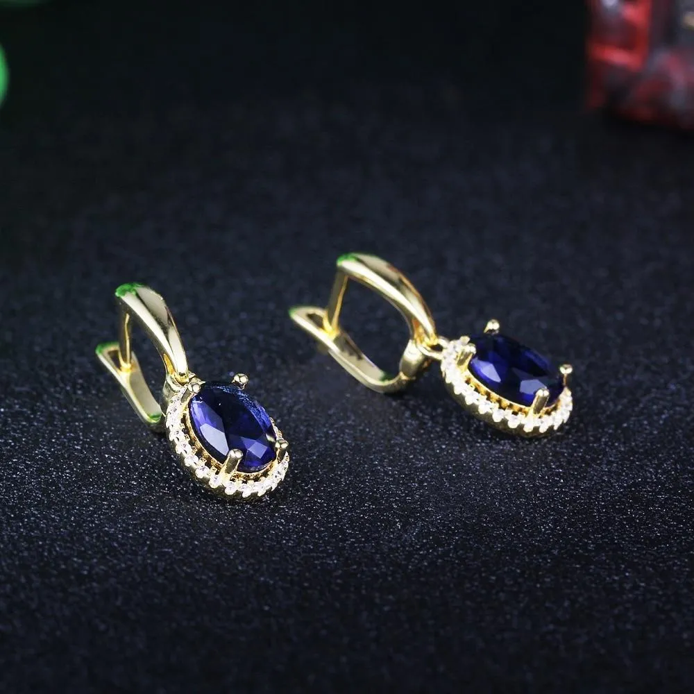 Fashion Party Jewelry Drop Earrings for Women with Blue Cubic Zirconia, Best Gift for Her