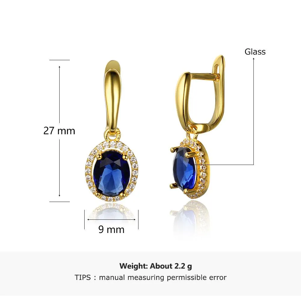 Fashion Party Jewelry Drop Earrings for Women with Blue Cubic Zirconia, Best Gift for Her