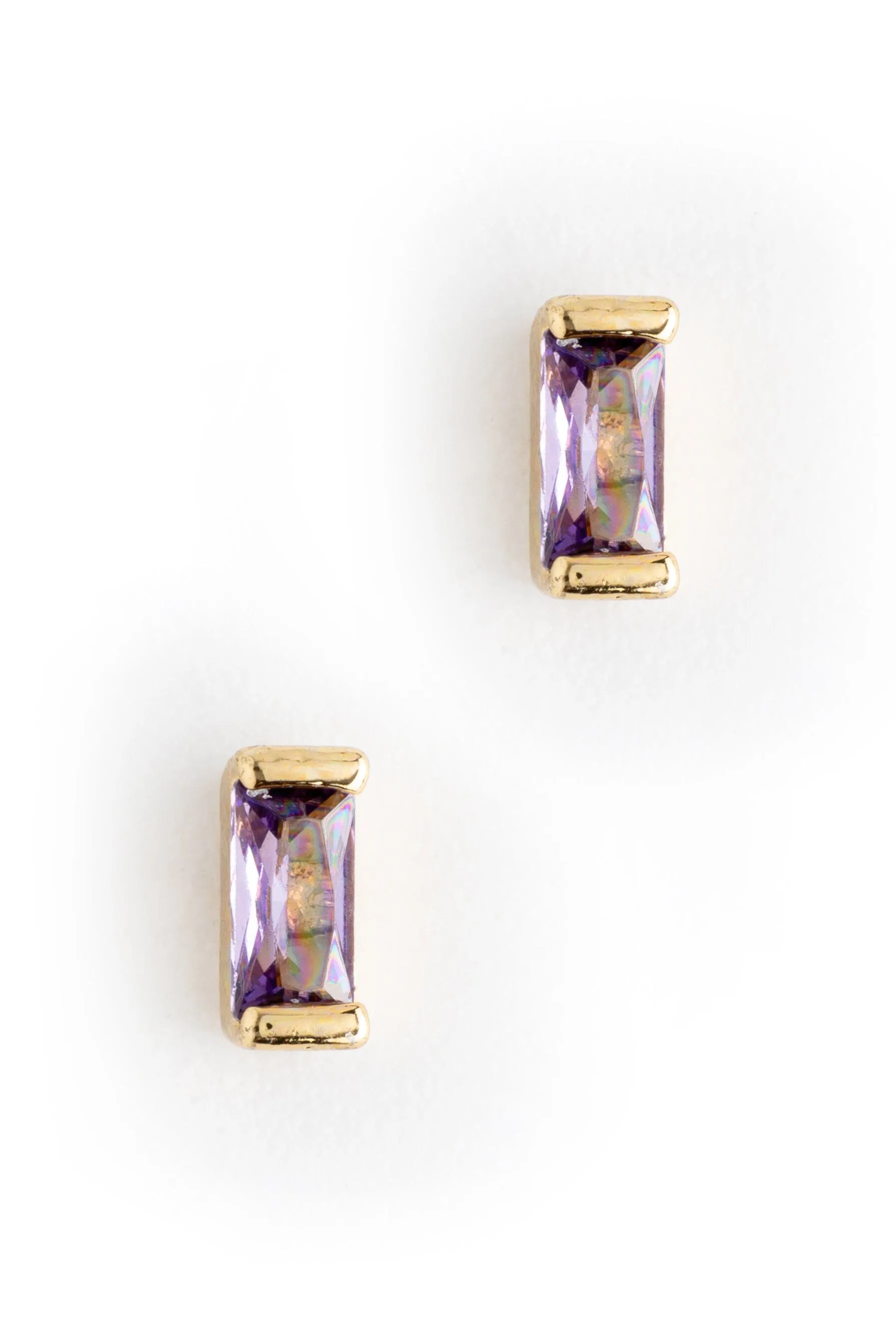 February Amethyst Stud Earrings