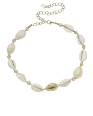 FINAL SALE Ettika Out to Sea Cowrie Shell & 18kt Gold Plated Necklace