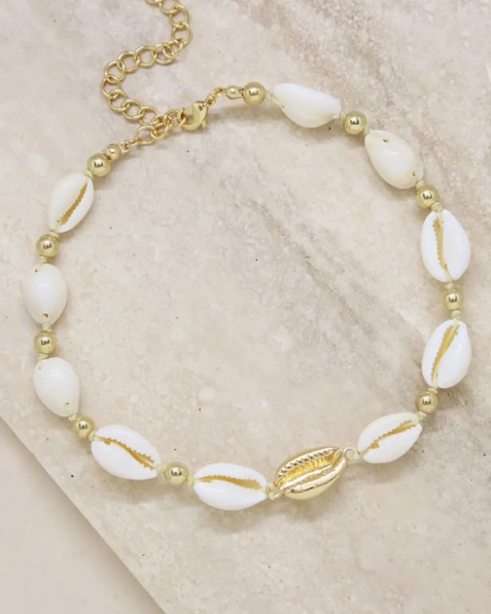 FINAL SALE Ettika Out to Sea Cowrie Shell & 18kt Gold Plated Necklace