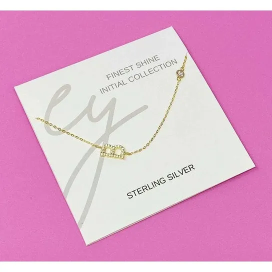 Finest Shine Initial Sterling Silver Necklace