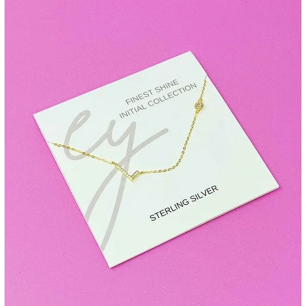 Finest Shine Initial Sterling Silver Necklace