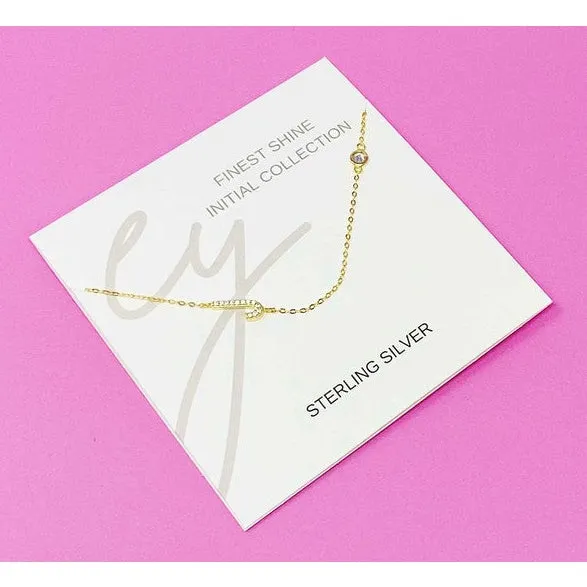 Finest Shine Initial Sterling Silver Necklace