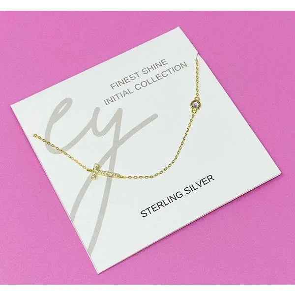 Finest Shine Initial Sterling Silver Necklace