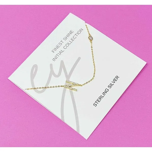 Finest Shine Initial Sterling Silver Necklace