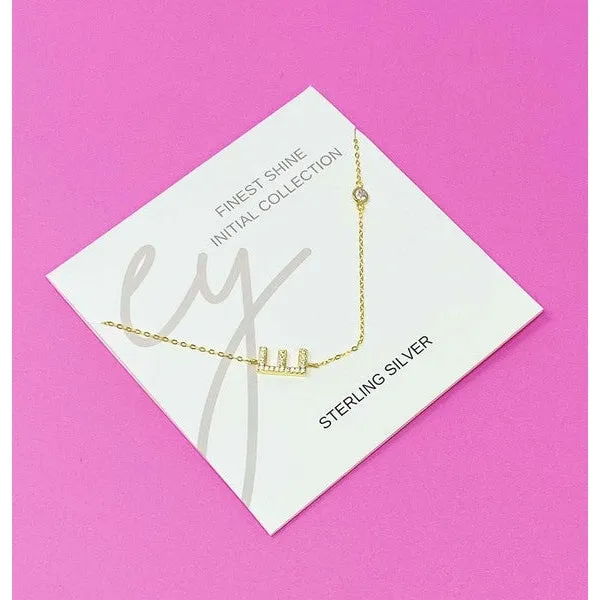 Finest Shine Initial Sterling Silver Necklace