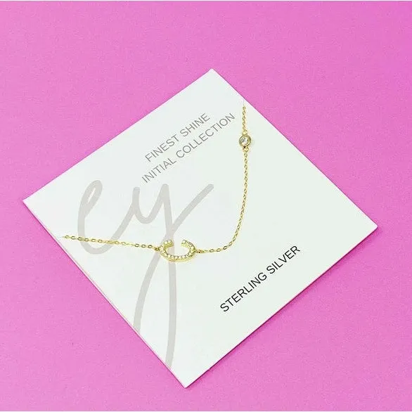 Finest Shine Initial Sterling Silver Necklace