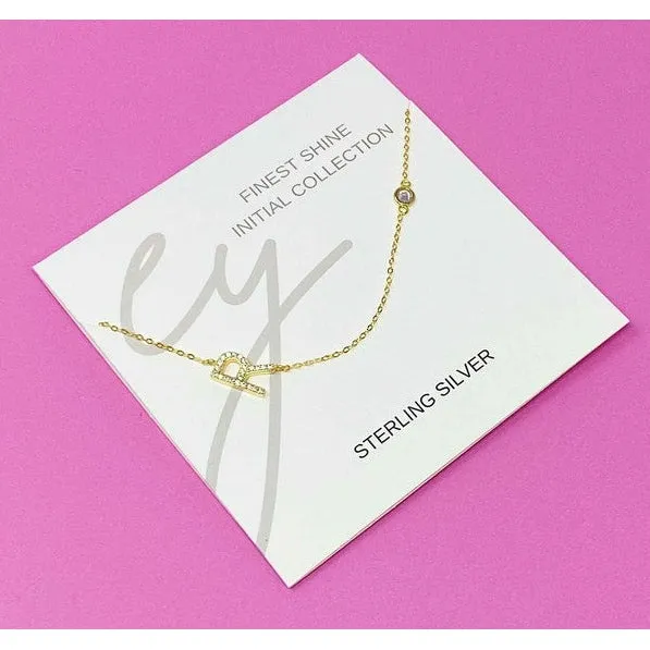 Finest Shine Initial Sterling Silver Necklace