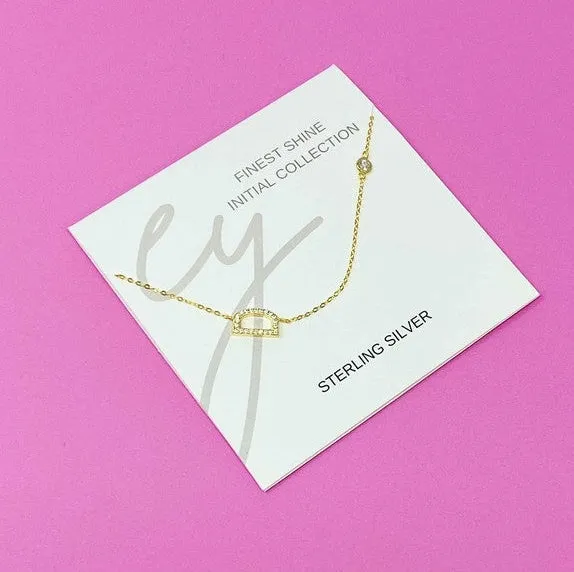 Finest Shine Initial Sterling Silver Necklace