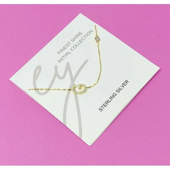 Finest Shine Initial Sterling Silver Necklace
