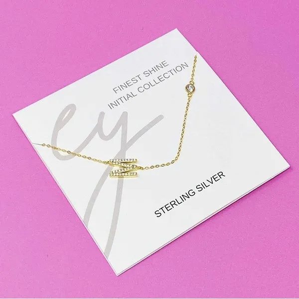 Finest Shine Initial Sterling Silver Necklace