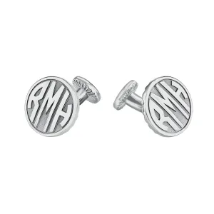 Fink's 18mm Round Original Recessed Monogram Cufflinks