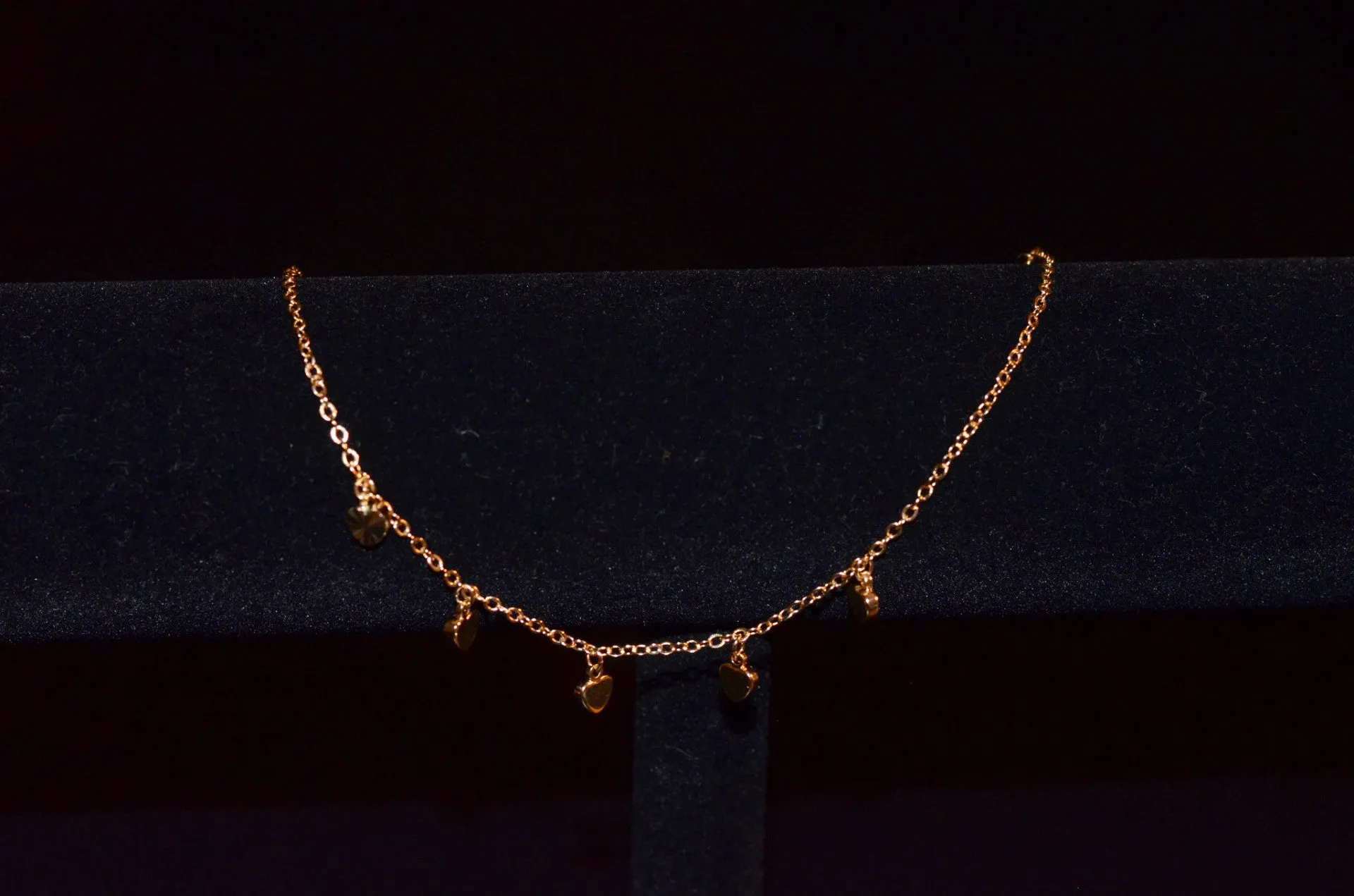 Five hearts anklet