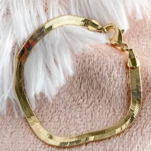 Flat Snake Chain Herringbone Bracelet