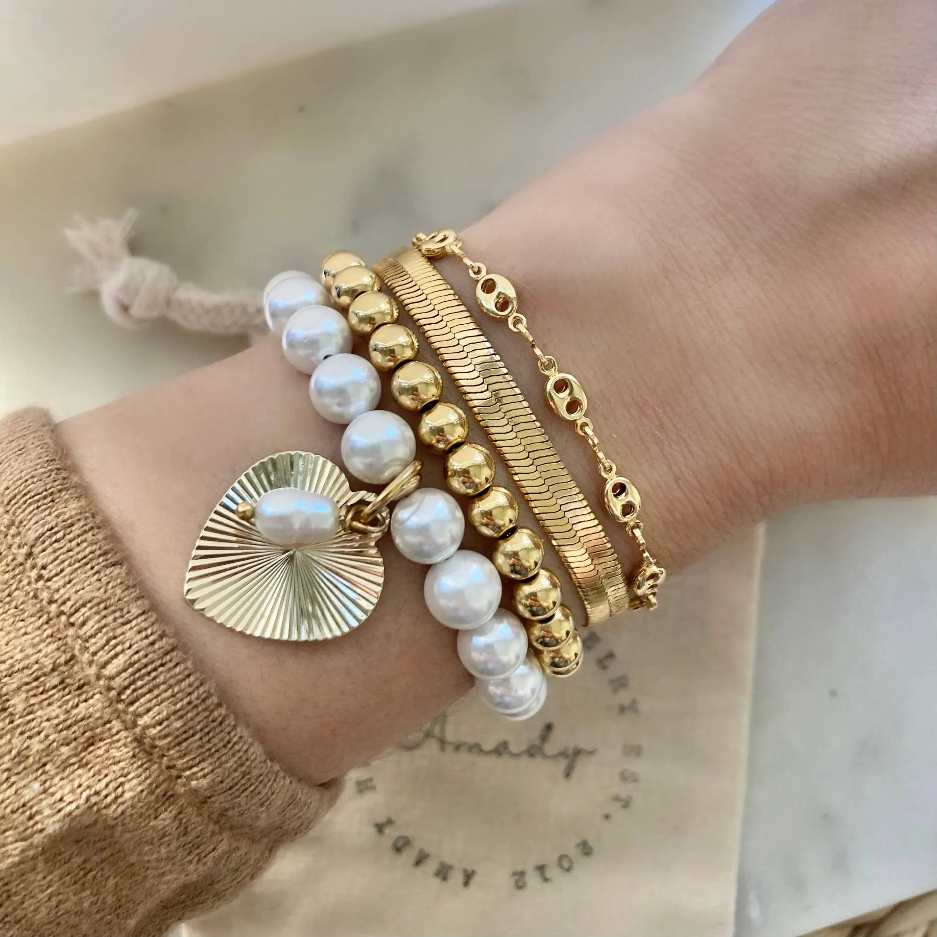 Flat Snake Chain Herringbone Bracelet