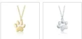Footprint dog cat paw print foot necklace