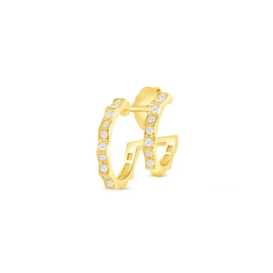 Fortress Double Diamond Peak Hoop Earring