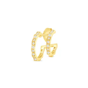 Fortress Double Diamond Peak Hoop Earring
