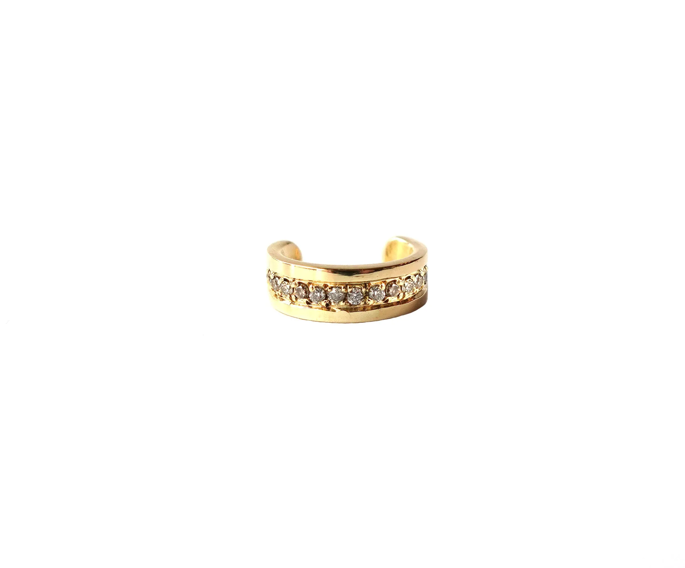 Freestyle Non-Piercing Ear Cuff with Single Row Diamonds