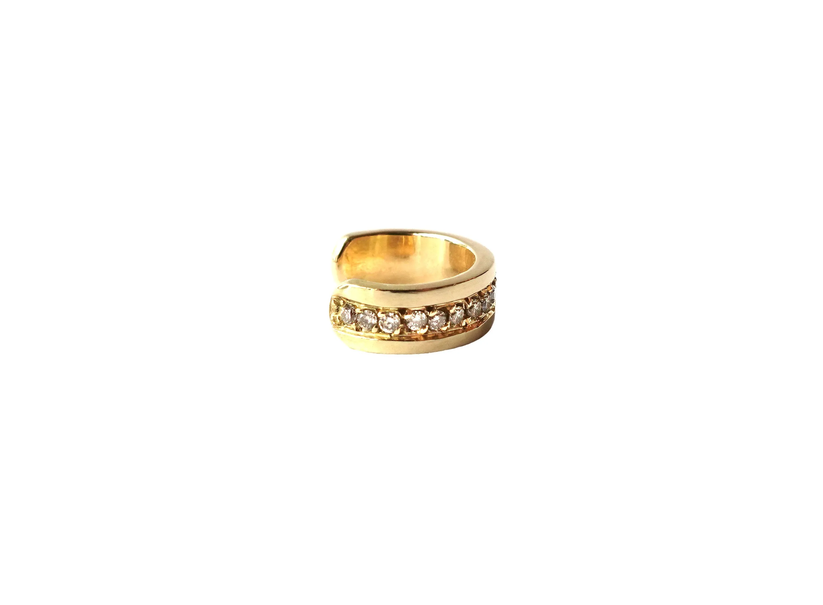 Freestyle Non-Piercing Ear Cuff with Single Row Diamonds