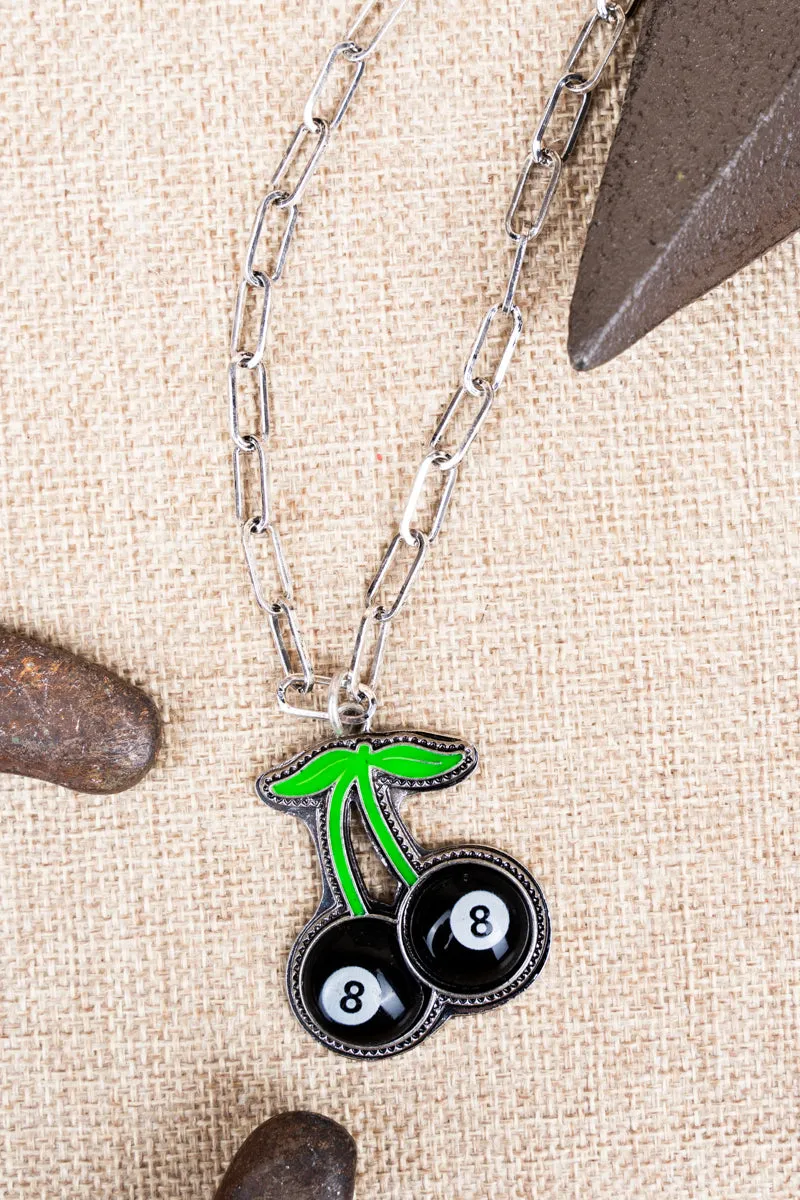 Fun 8 Ball Cherry Necklace