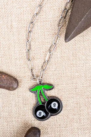 Fun 8 Ball Cherry Necklace