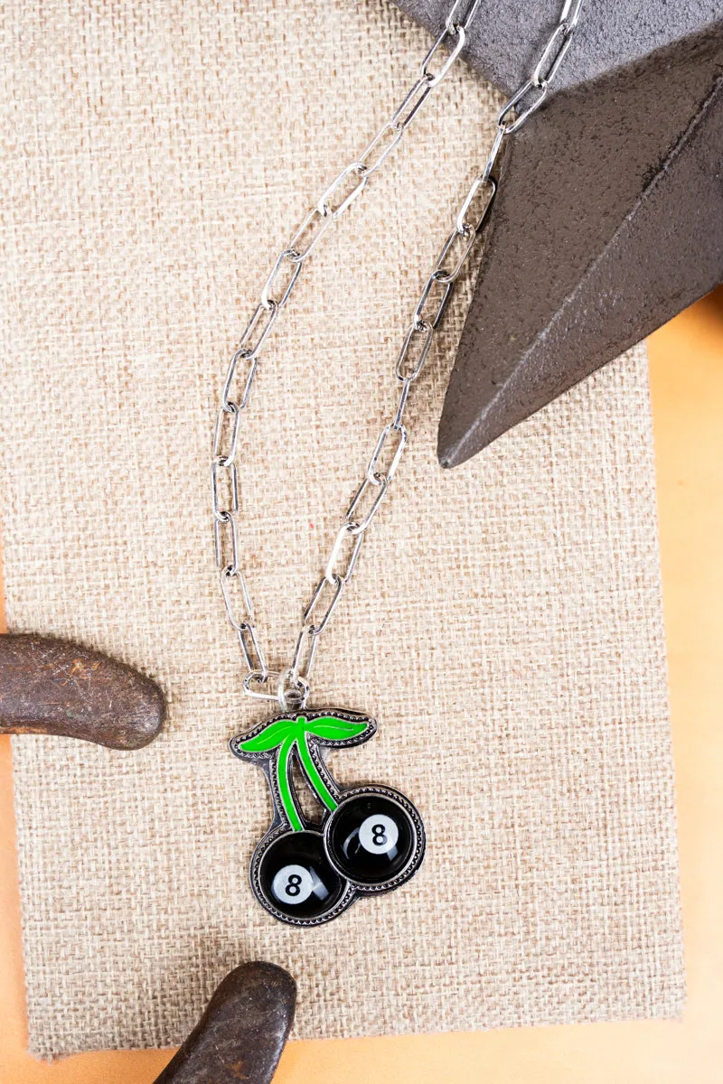Fun 8 Ball Cherry Necklace